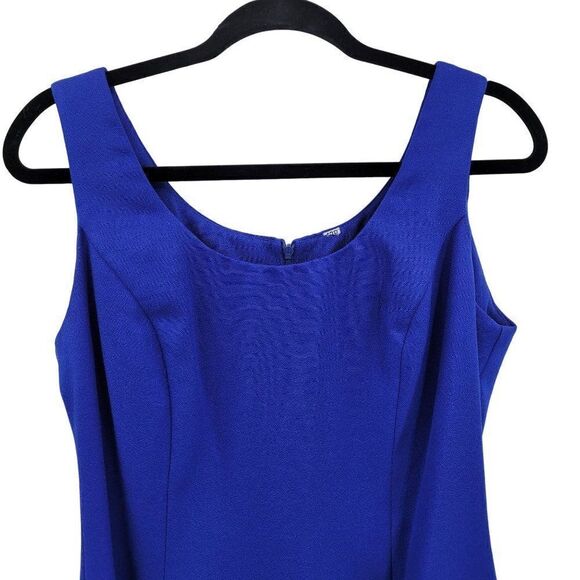 Vintage 80s Nah Nah Petites Dress Set M Royal Blue Pearl Sequin Jacket Midi Glam - Picture 9 of 17